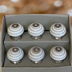 Home Decor Decorative Circle Pattern Silver Base Drawer Knob Pulls